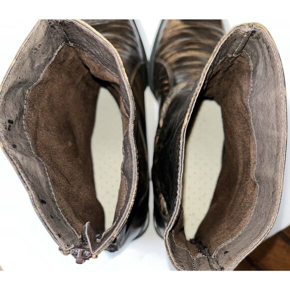 Steve Madden Men’s Brown Leather Back Zip Milyon Size 12 - Picture 7 of 9